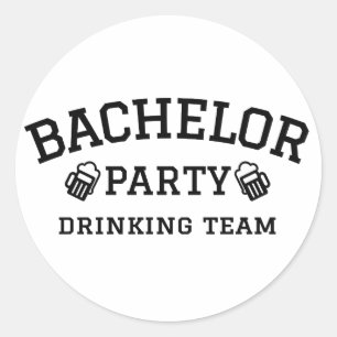 Bachelor party drinking team t-shirt classic round sticker