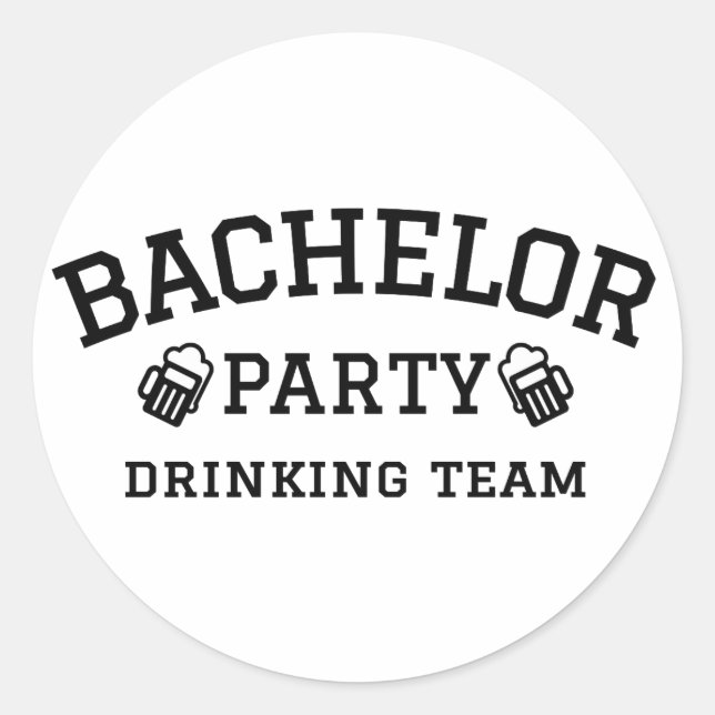 Bachelor party drinking team t-shirt classic round sticker (Front)