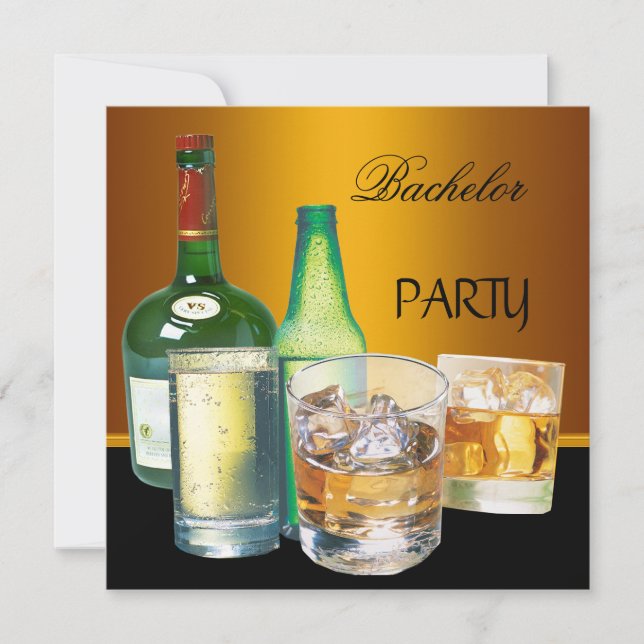 Bachelor Party Drinks Bottles Invitation (Front)