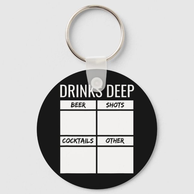 Bachelor Party Drinks Deep Drinking Tally Chart Be Key Ring (Front)