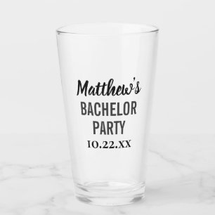 Bachelor Party Favour Modern Typography Beer Pint Glass