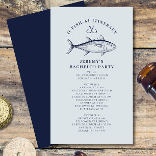 Bachelor Party Fishing Trip Itinerary Enclosure Card