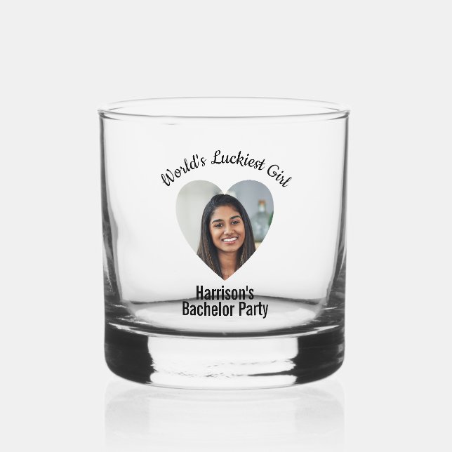 Bachelor Party Fun Personalised Bride Face  Whiskey Glass (Front)