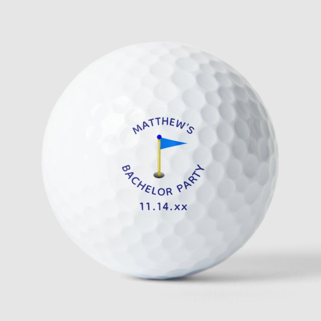 Bachelor Party Golf Hole Golfer Wedding Favour Golf Balls (Front)