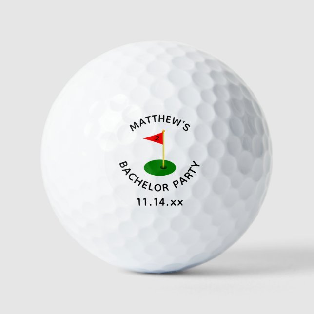 Bachelor Party Golfer Golf Hole Wedding Favour Balls (Front)