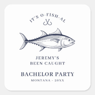 Bachelor Party Groom Fishing Trip  Square Sticker