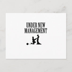 Bachelor party Groom Gift  Under New Management Announcement Postcard