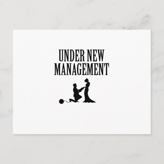 Bachelor party Groom Gift Under New Management Invitation Postcard (Front)