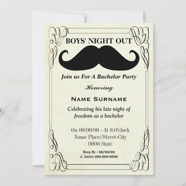 bachelor party,groom shower,stag party.... invitation (Front)