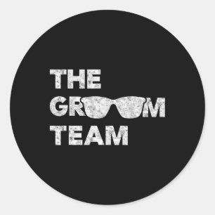 Bachelor Party Groom Team Vintage Tee Stag Party G Classic Round Sticker