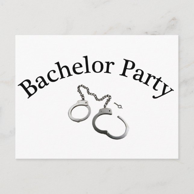 Bachelor Party Handcuffs Postcard (Front)