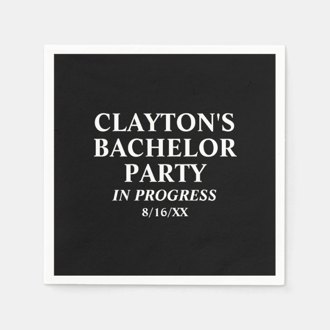 Bachelor Party In Progress Napkins (Front)