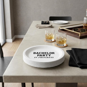 Bachelor Party In Progress Paper Plate