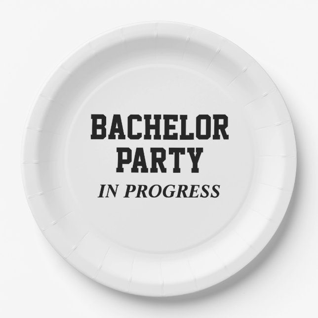 Bachelor Party In Progress Paper Plate (Front)