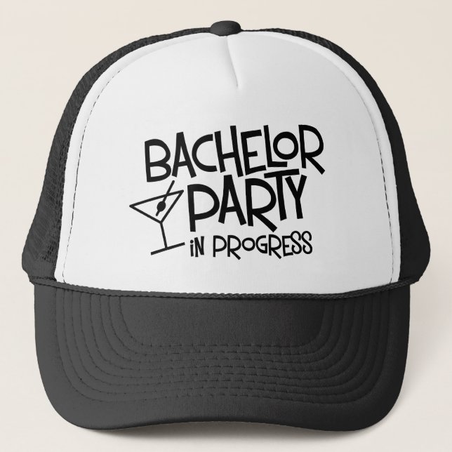 Bachelor Party in Progress Trucker Hat (Front)