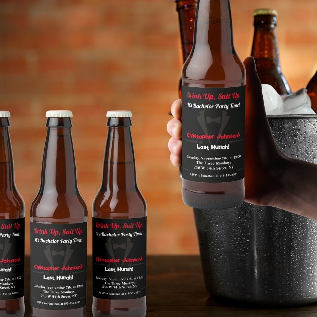 Bachelor Party Invitation Beer Bottle Label (Creator Uploaded)