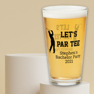 Bachelor Party Let's Par tee Custom Glass