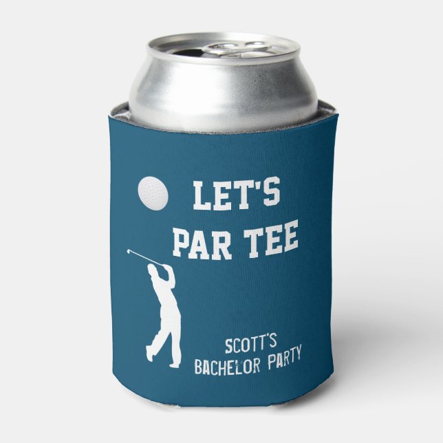 Bachelor Party Let's Par Tee Golfing Trip Can Cooler (Can Front)