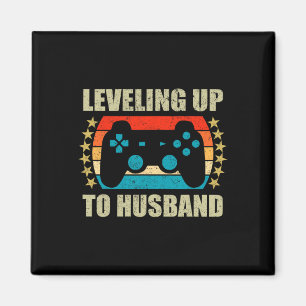 Bachelor Party Levelling Up To Husband Groom Gamin Magnet