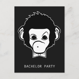 bachelor party mister monkey invitation postcard