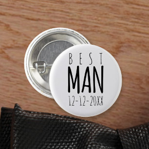 Bachelor Party Modern Best Man Wedding Button