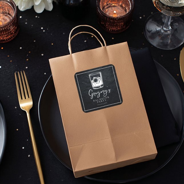 Bachelor party modern stylish square sticker (Creator Uploaded)