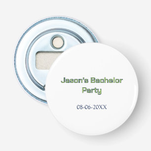 Bachelor party name date simple minimal best man bottle opener