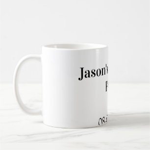 Bachelor party name date simple minimal best man  coffee mug