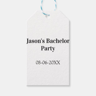 Bachelor party name date simple minimal best man  gift tags