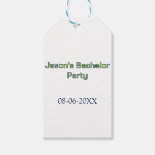 Bachelor party name date simple minimal best man  gift tags