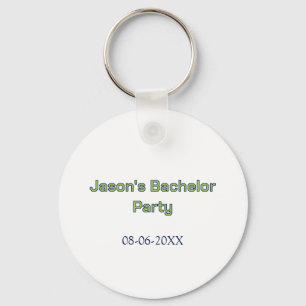 Bachelor party name date simple minimal best man  key ring