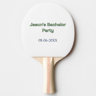 Bachelor party name date simple minimal best man  ping pong paddle