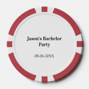 Bachelor party name date simple minimal best man  poker chips