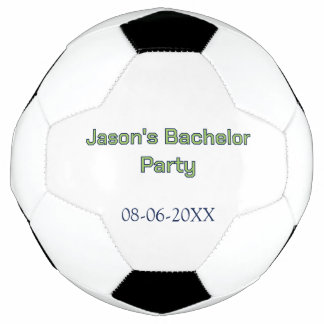Bachelor party name date simple minimal best man  soccer ball