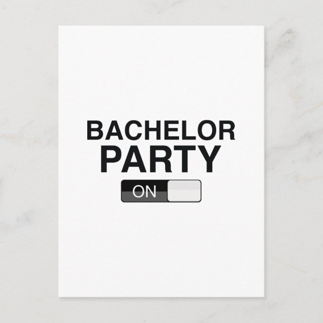 Bachelor Party On Invitation Postcard (Front)