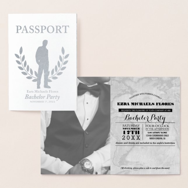 Bachelor Party passport silver foil Foil Card (Display)