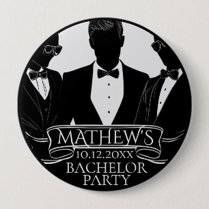 Bachelor Party Poker Chip 10 Cm Round Badge