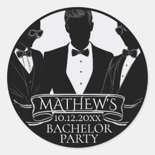 Bachelor Party Poker Chip Classic Round Sticker