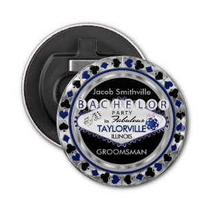 Bachelor Party Poker Chips Style - Blue Bottle Opener