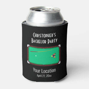 Bachelor Party Pool Table Billards Wedding Favour Can Cooler