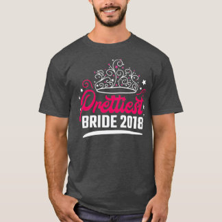 Bachelor Party Prettiest Bride 2018 Pink Crown Gif T-Shirt
