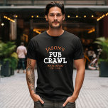 Bachelor Party Pub Crawl Personalised Tri-Blend Shirt<br><div class="desc">A custom personalised Pub Crawl t-shirt for the bachelor party,  this design may be edited with the groom's name and any other desired text. Available in many styles - short sleeve,  long sleeve,  hoodie,  tank top and more.</div>