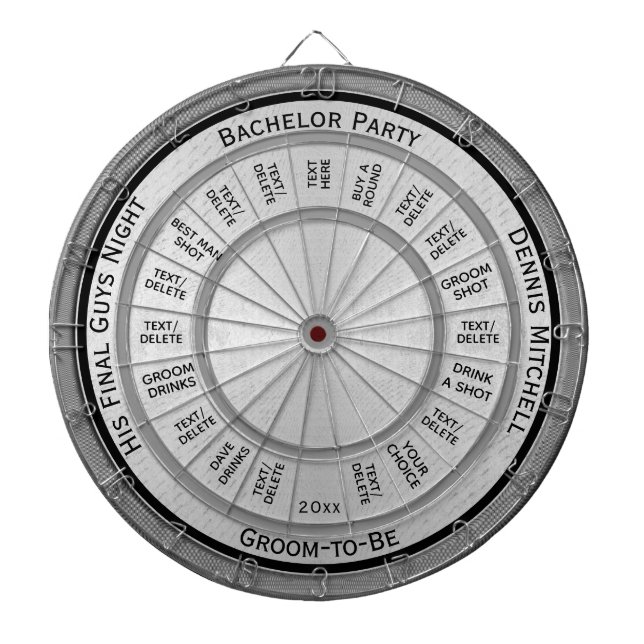 Bachelor Party Regulation Dart Board (Front)