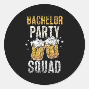 Bachelor Party Squad Bride Groom Team _4 Classic Round Sticker
