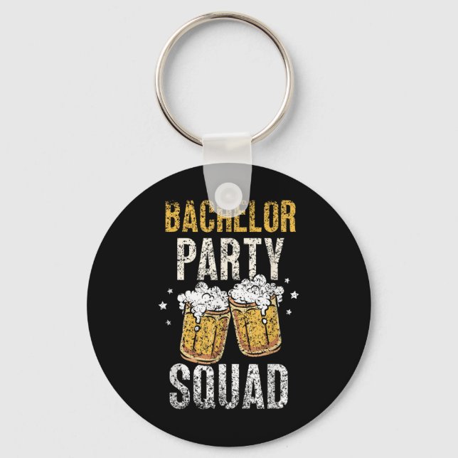 Bachelor Party Squad Bride Groom Team _4  Key Ring (Front)