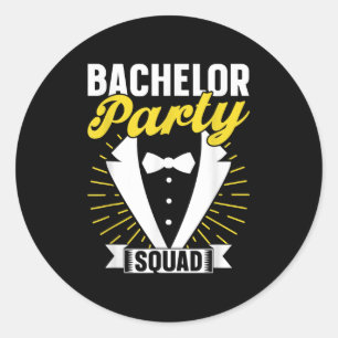 Bachelor Party Squad Groom Bride Team Bachelor Classic Round Sticker