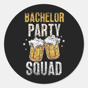Bachelor Party Squad Groom Team Bride  Classic Round Sticker
