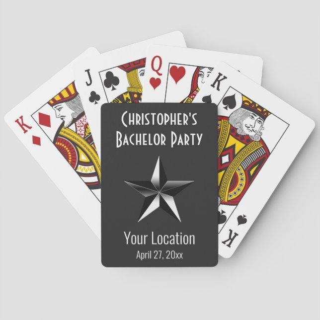 Bachelor Party Star Wedding Favour Playing Cards (Back)