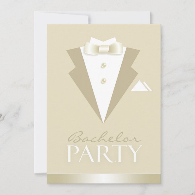 Bachelor Party Suit Flat Invitation (Front)