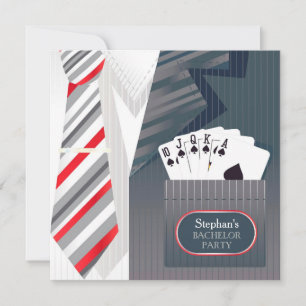 Bachelor Party Suit Flat Invitation